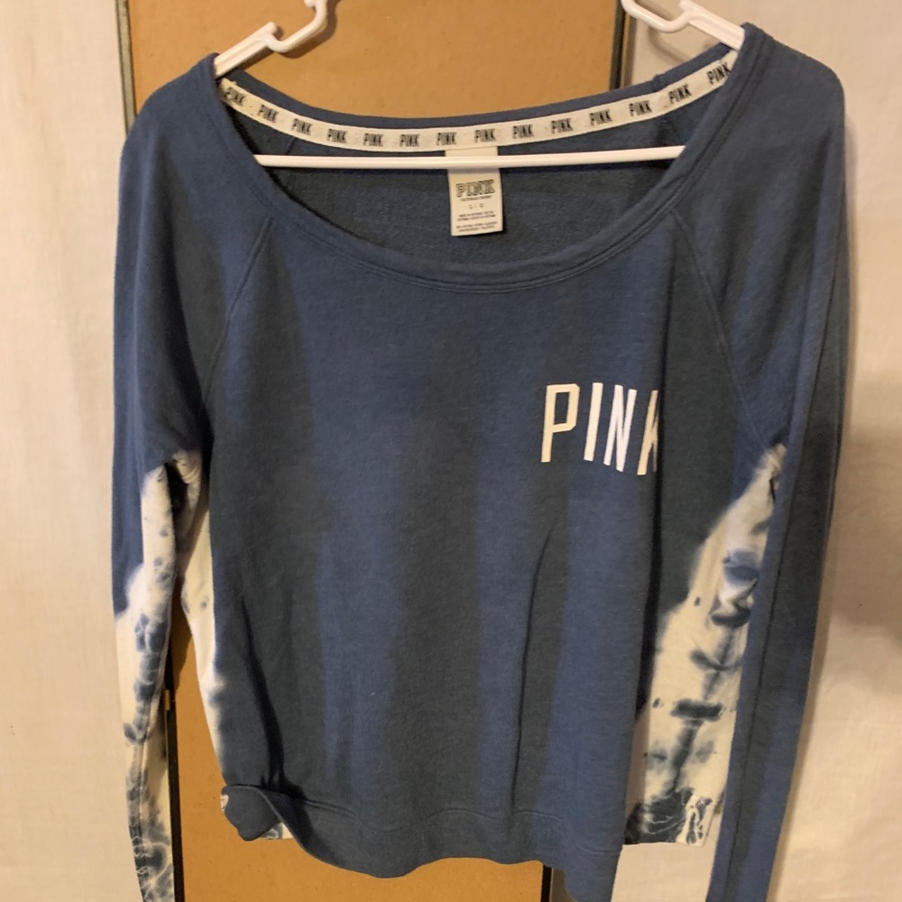 Wide-neck PINK tie dyed top